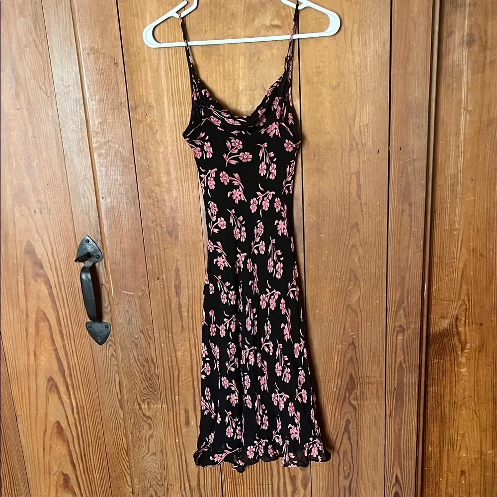 Charlotte Russe Black Dress with Pink Floral Design - Picture 2 of 2